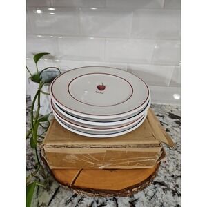 OVER AND BACK SALAD PLATES INDOOR OUTFITTERS 8 1/4" SET OF 4